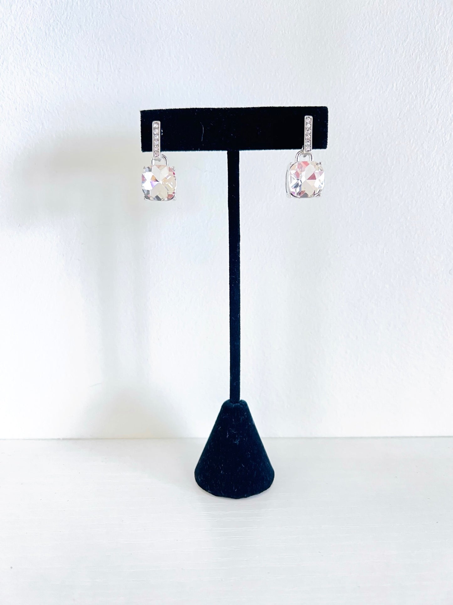 Square Crystal Drop Earrings