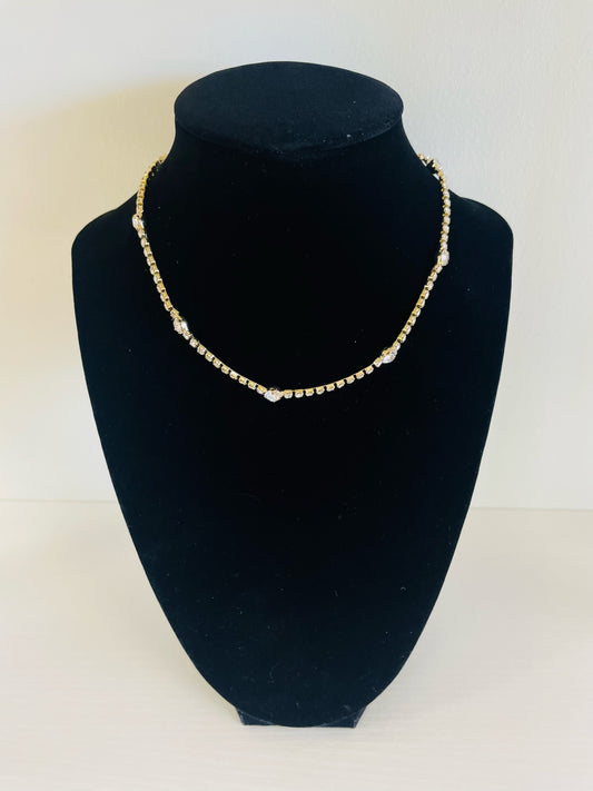 Gold Rhinestone Choker