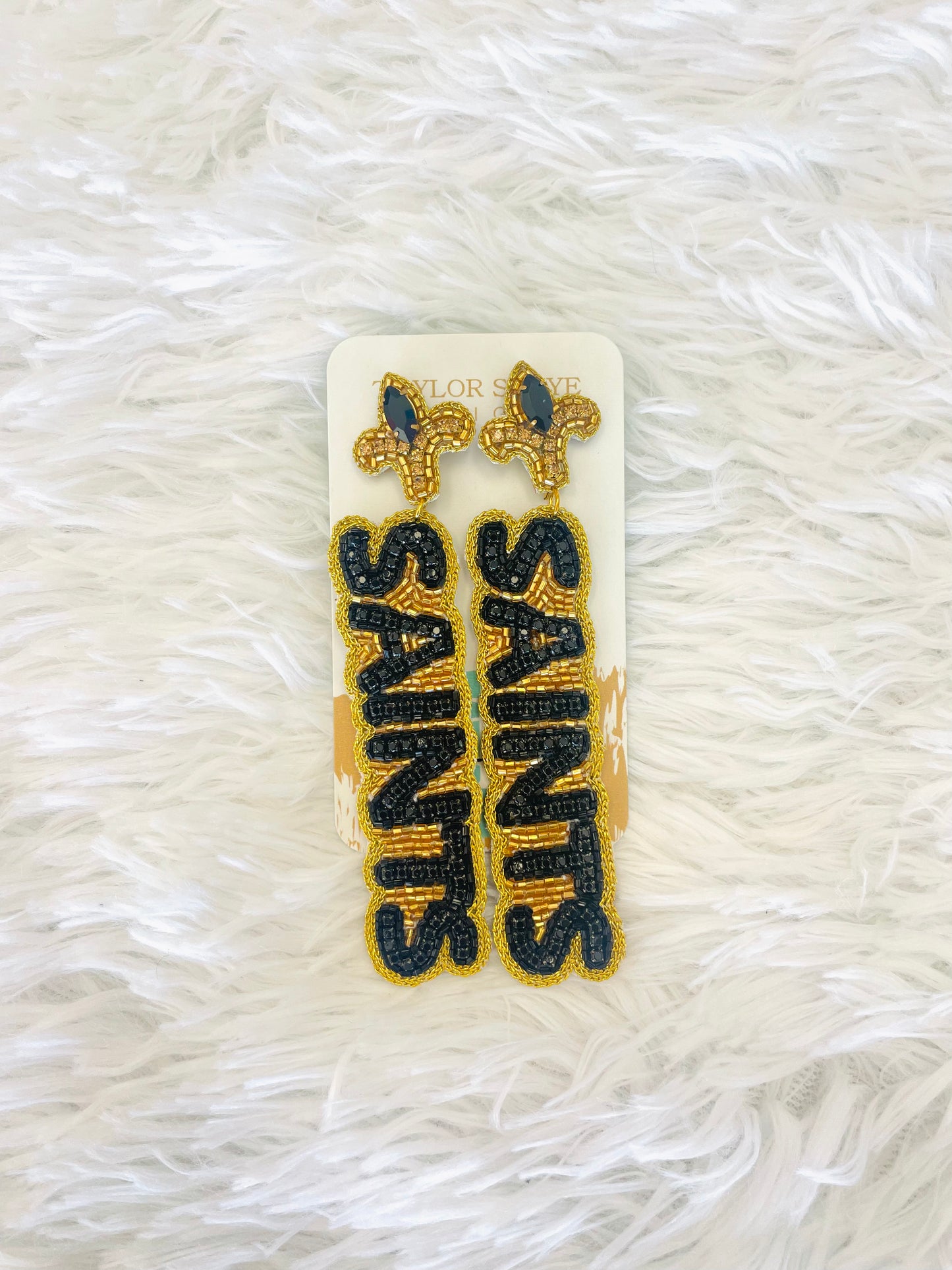 TS Black Gold Saints Earrings